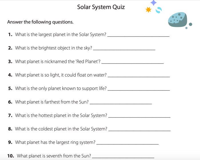 Questions for the solar system