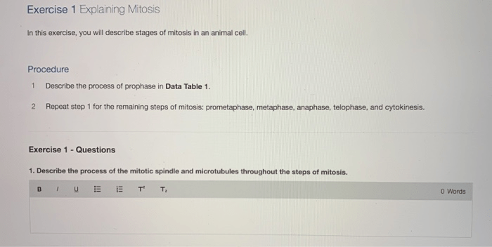 Inputs and outputs of mitosis quick check